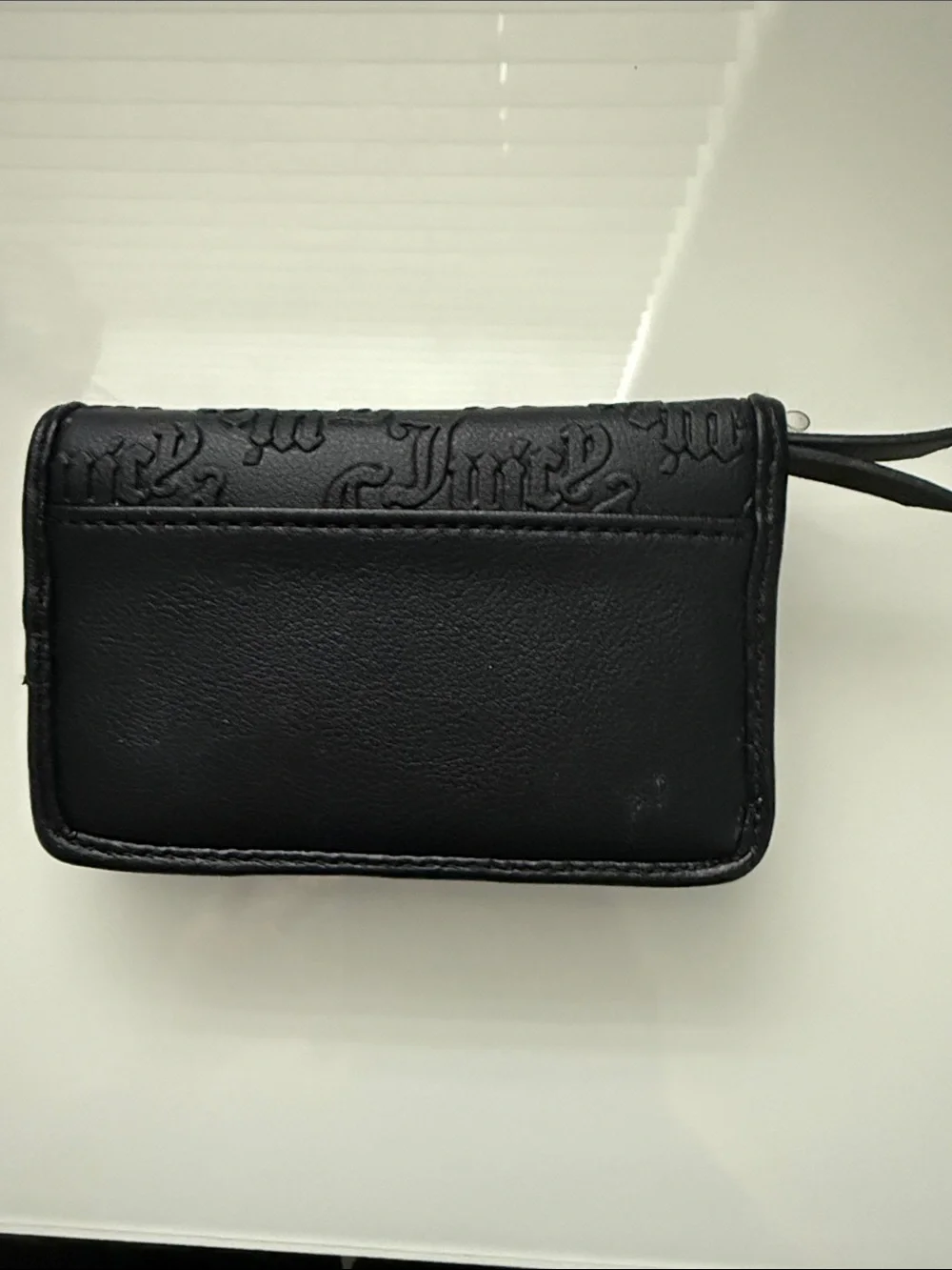 Juicy Couture Black Embossed Rhinestone Logo Wallet